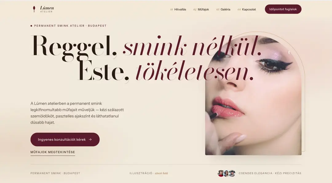 Lúmen Atelier weboldal