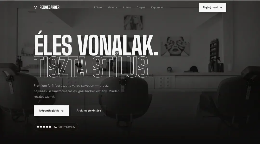 Penge Barber weboldal